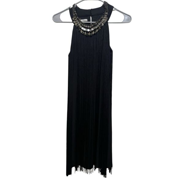 Muse by Boston Proper Dress Fringe Cocktail Flapper Lined 4 - Picture 2 of 4